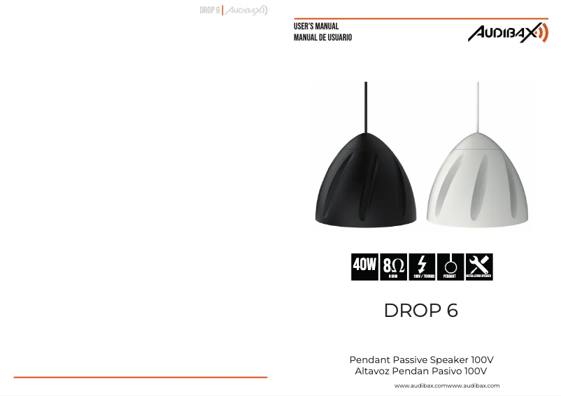 Page 1 de la notice Manuel utilisateur Audibax Drop 6