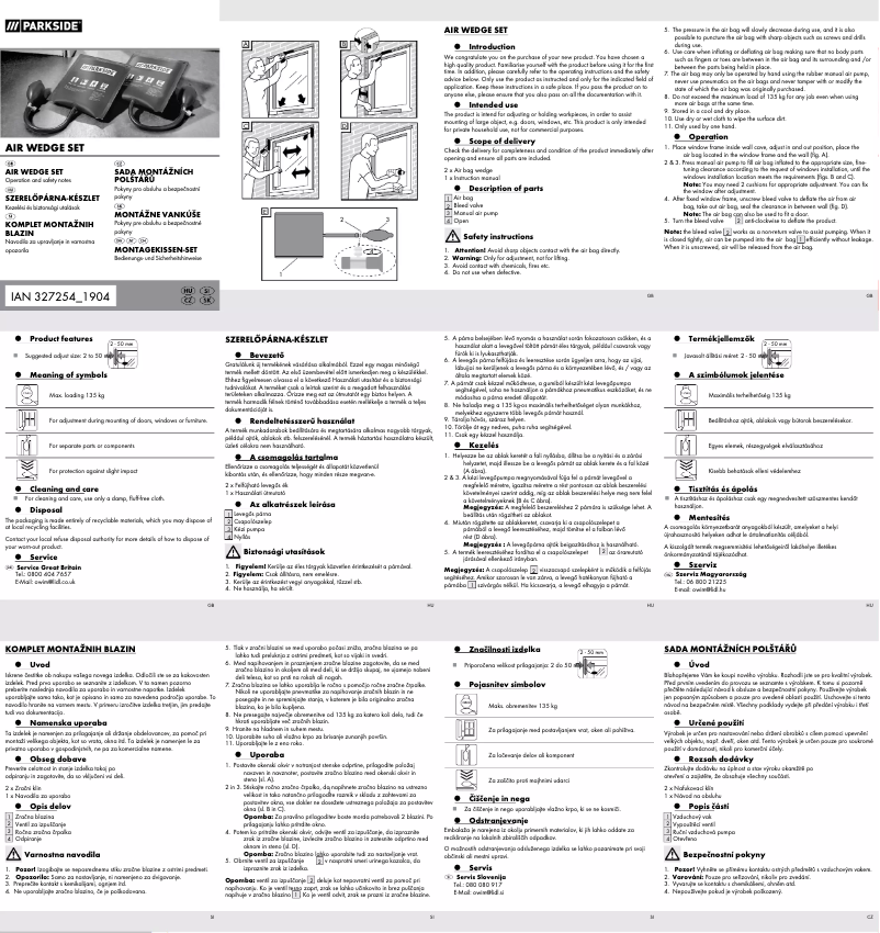 Page 1 de la notice Manuel utilisateur Parkside HG02796