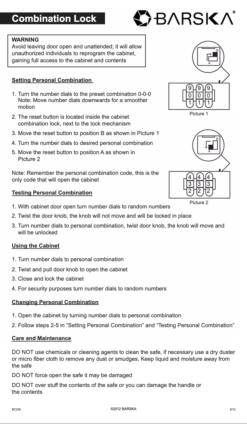 Page 1 of the manual User Manual Barska AX11822
