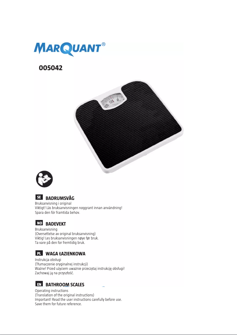 Page n°1 - Manuel utilisateur Marquant 005-042