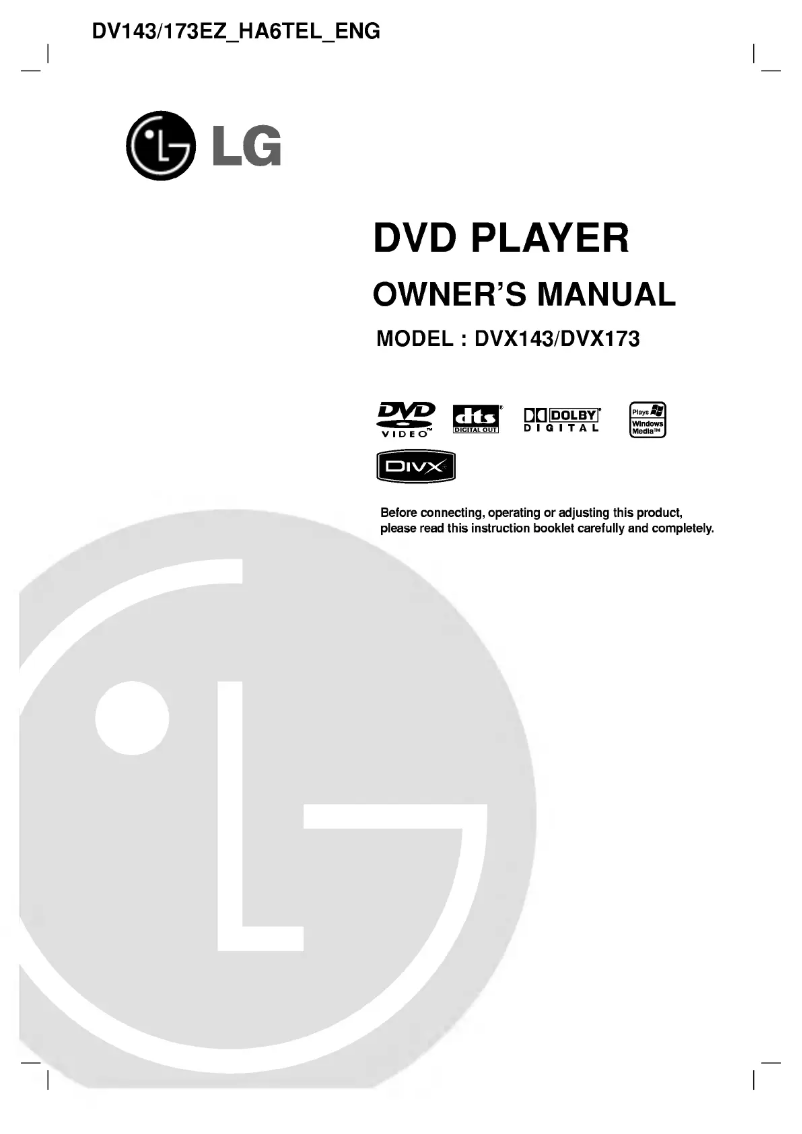 Page n°1 - Manuel utilisateur LG DV173EZ