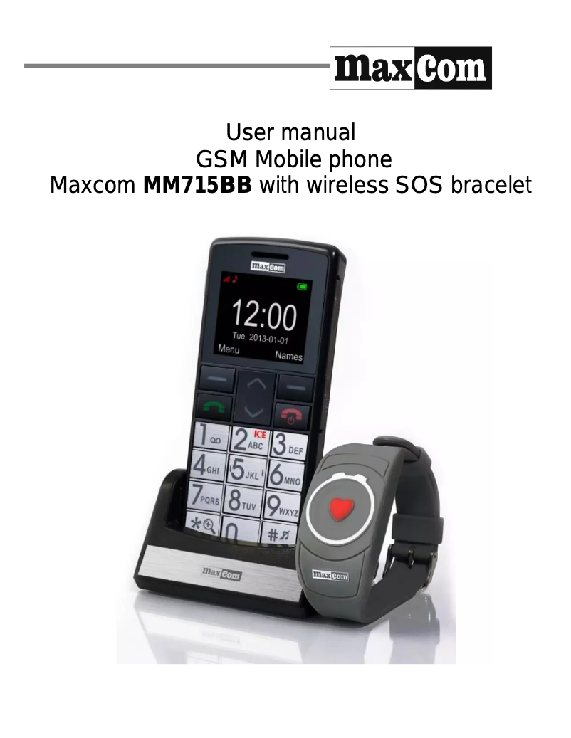 Page n°1 - Manuel utilisateur MaxCom MM715