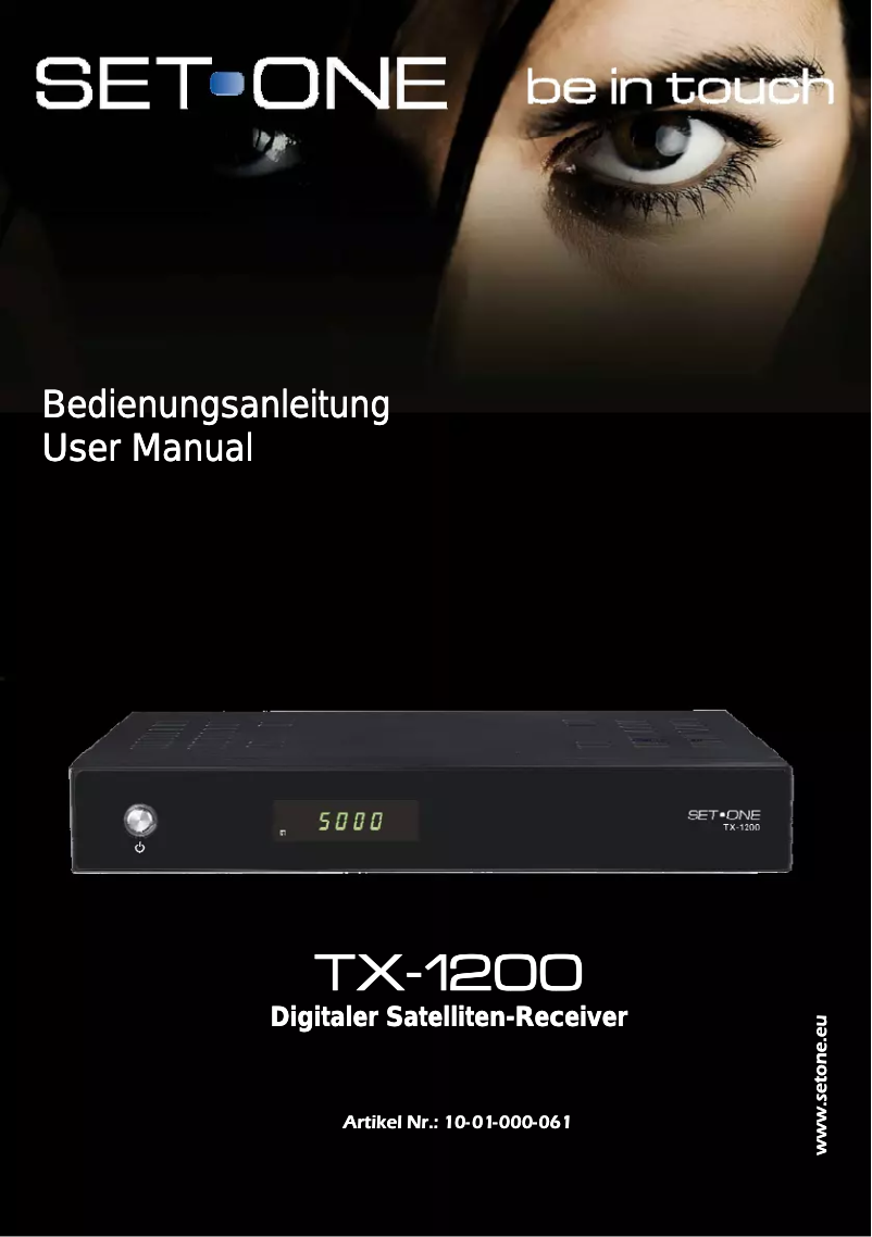 Page n°1 - Manuel utilisateur SetOne TX-1200