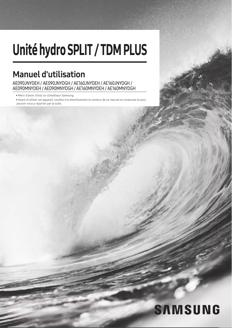 Page 1 de la notice Manuel utilisateur Samsung AE160MNYDGH