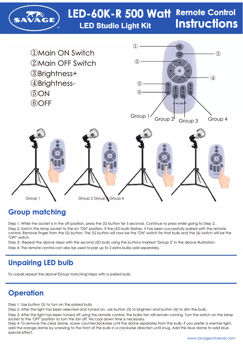 Página 1 del manual Manual de usuario Savage LED700K