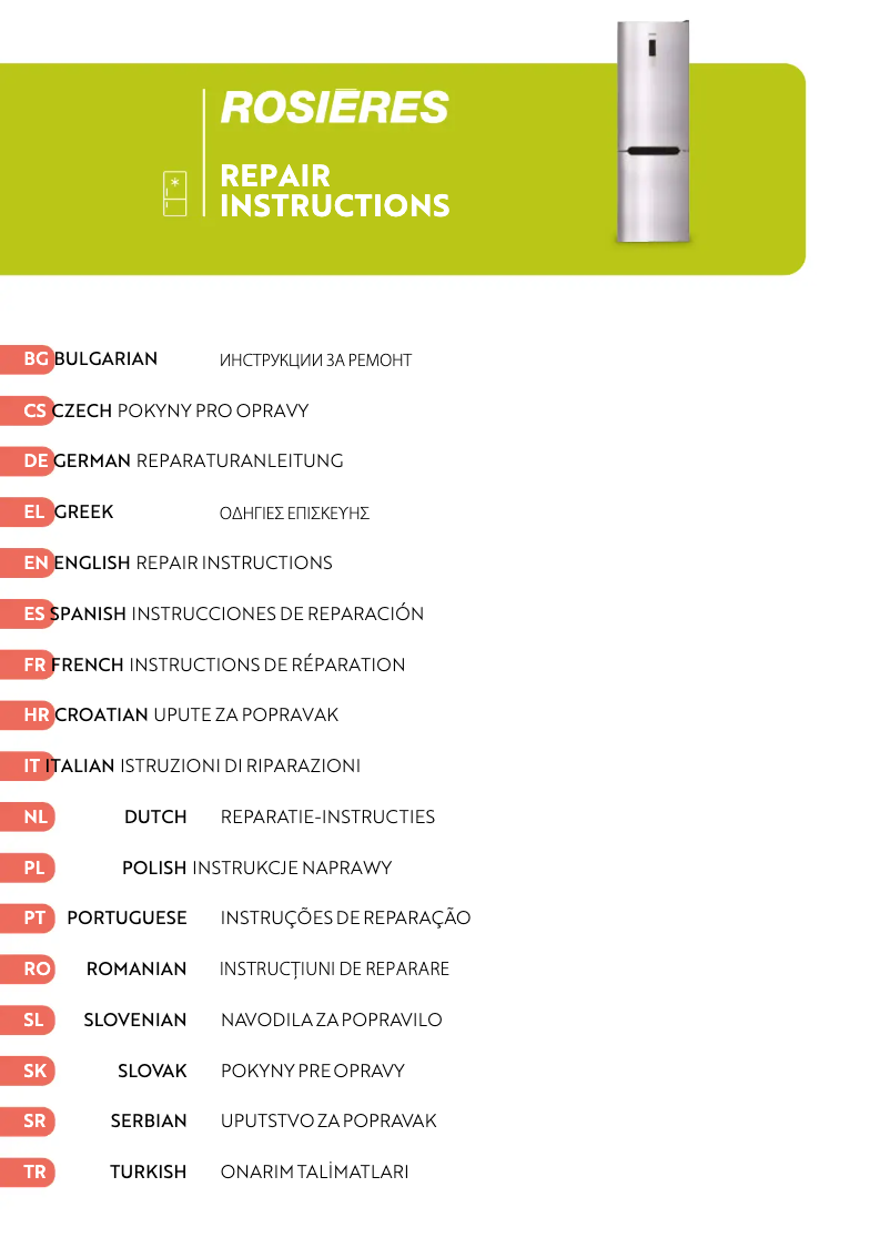 Página 1 del manual Manual de usuario Rosieres RBBF 178 RC