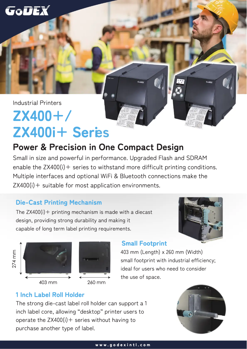 Page 1 de la notice Brochure Godex ZX430