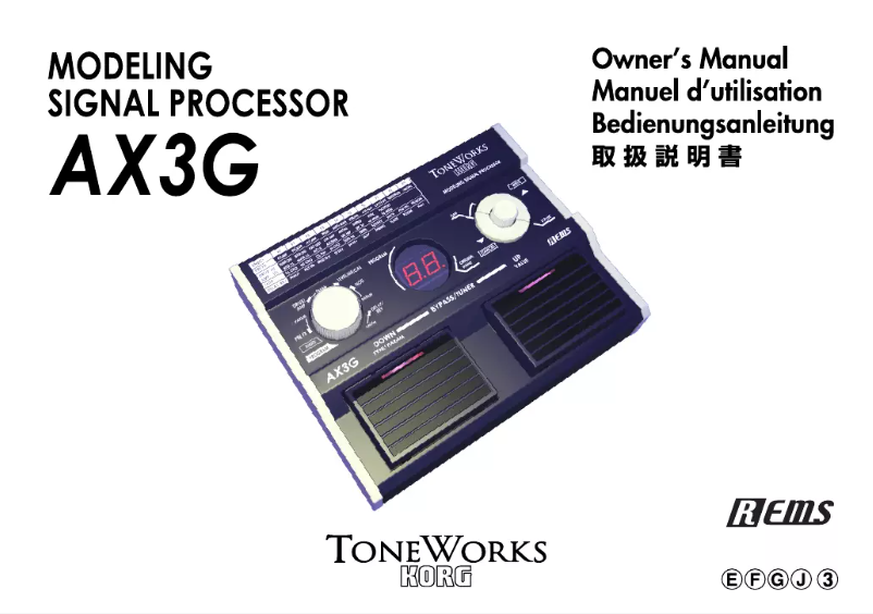 Page n°1 - Manuel utilisateur Korg Toneworks AX3G