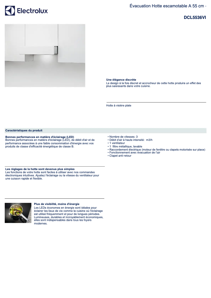 Page n°1 - Fiche technique Electrolux DCL5536VI