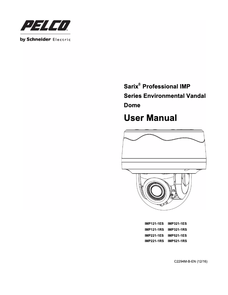 Page 1 de la notice Manuel utilisateur Pelco Sarix Professional IMP321-1ES
