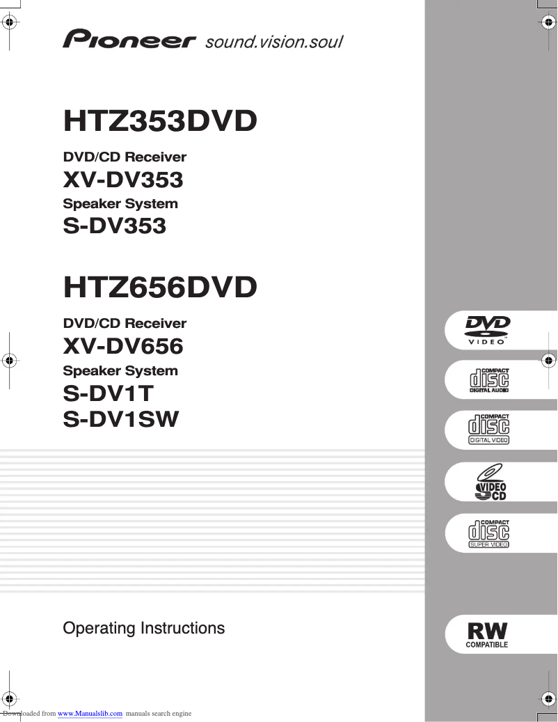 Page 1 de la notice Manuel utilisateur Pioneer HTZ656DVD