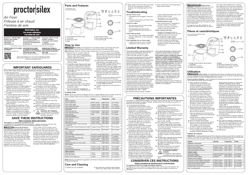 Page n°1 - Manuel utilisateur Proctor Silex 35055
