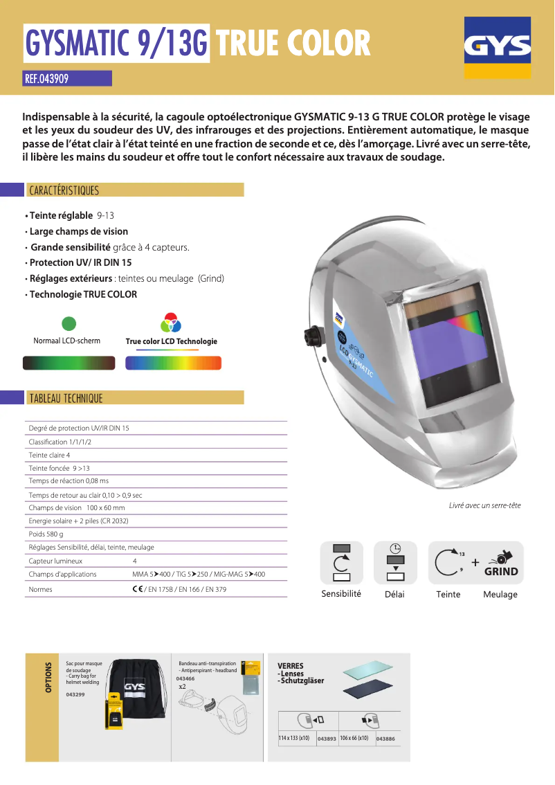 Page n°1 - Fiche technique GYS Gysmatic 9-13 G