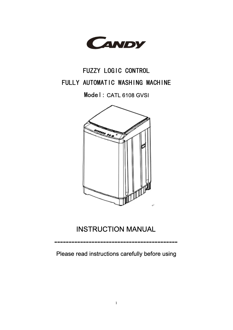 Page 1 de la notice Manuel utilisateur Candy CATL 6140WZ-19
