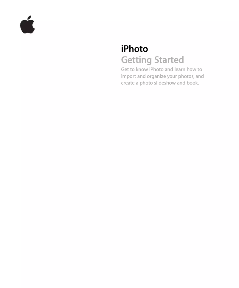 Página 1 del manual Guía de inicio rápido Apple IPhoto 08