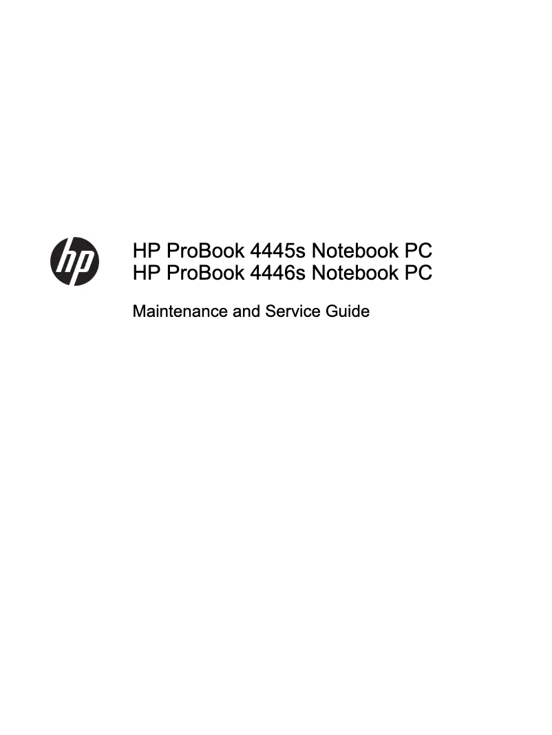 Page 1 de la notice Manuel utilisateur HP ProBook 4446s