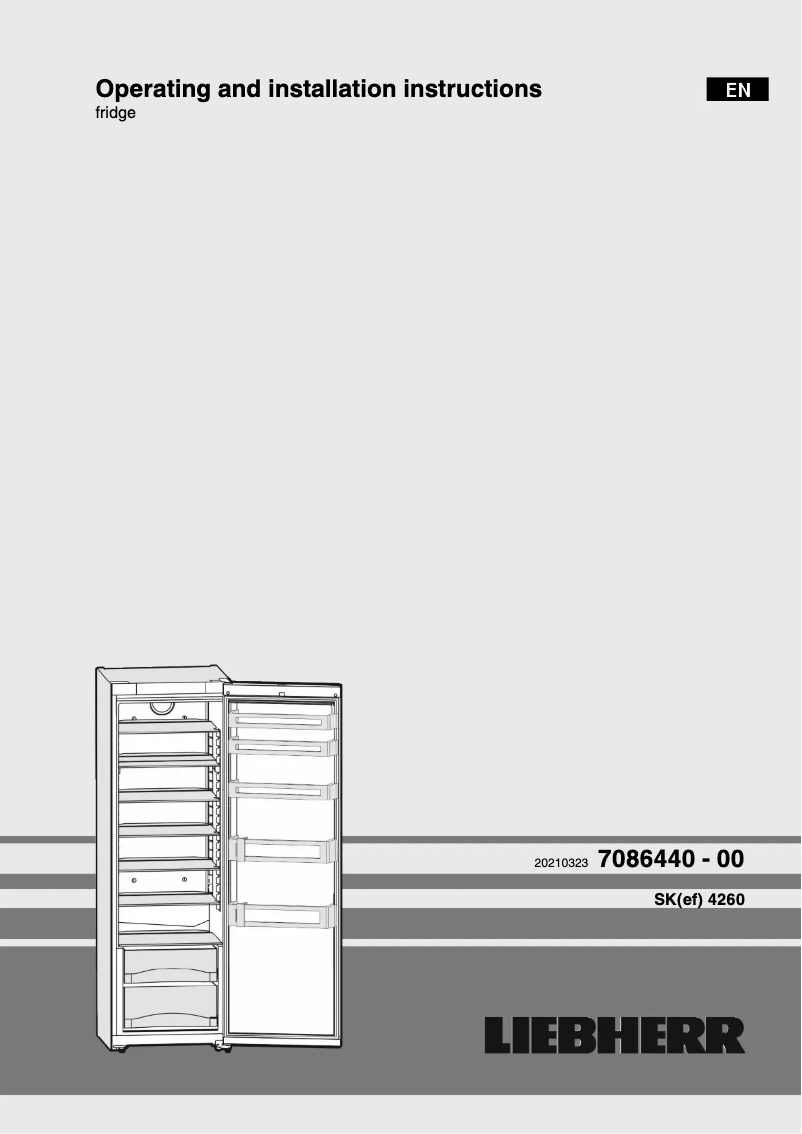 Page 1 de la notice Manuel utilisateur Liebherr SKef 4260 Comfort