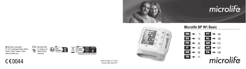 Image de la première page du manuel de l'appareil BP W1 Basic