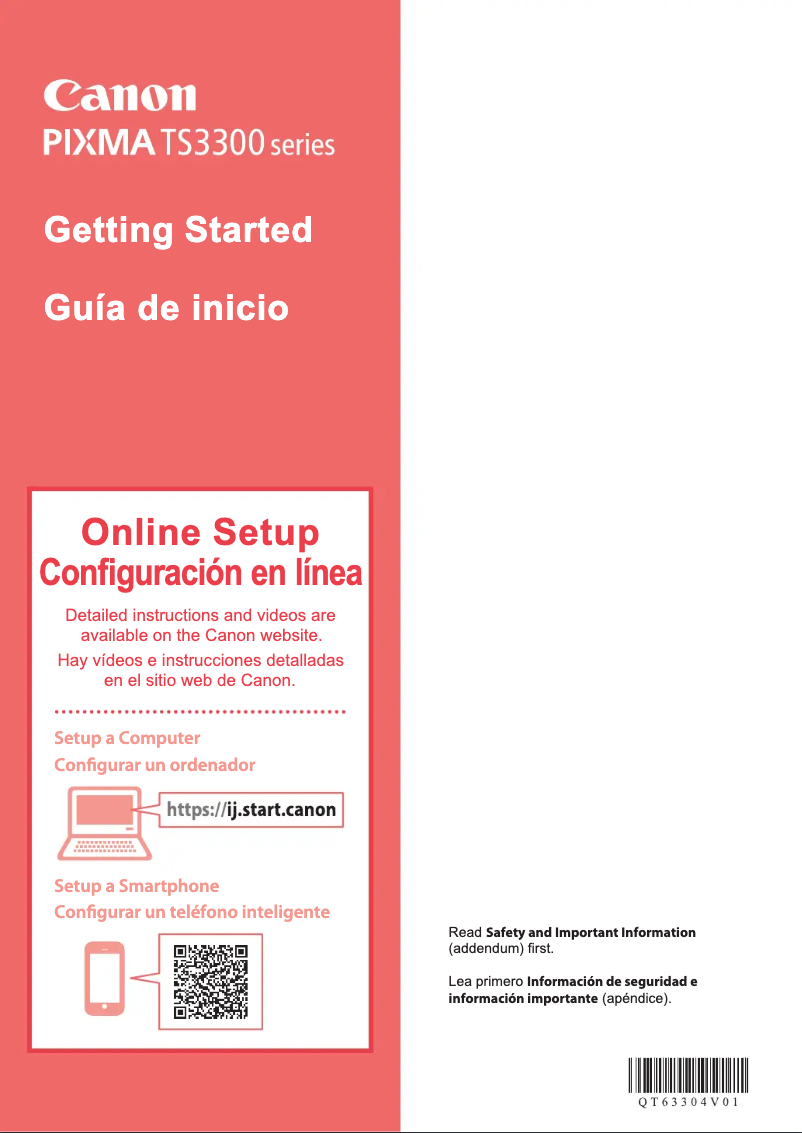 Page n°1 - Manuel utilisateur Canon Pixma TS3322