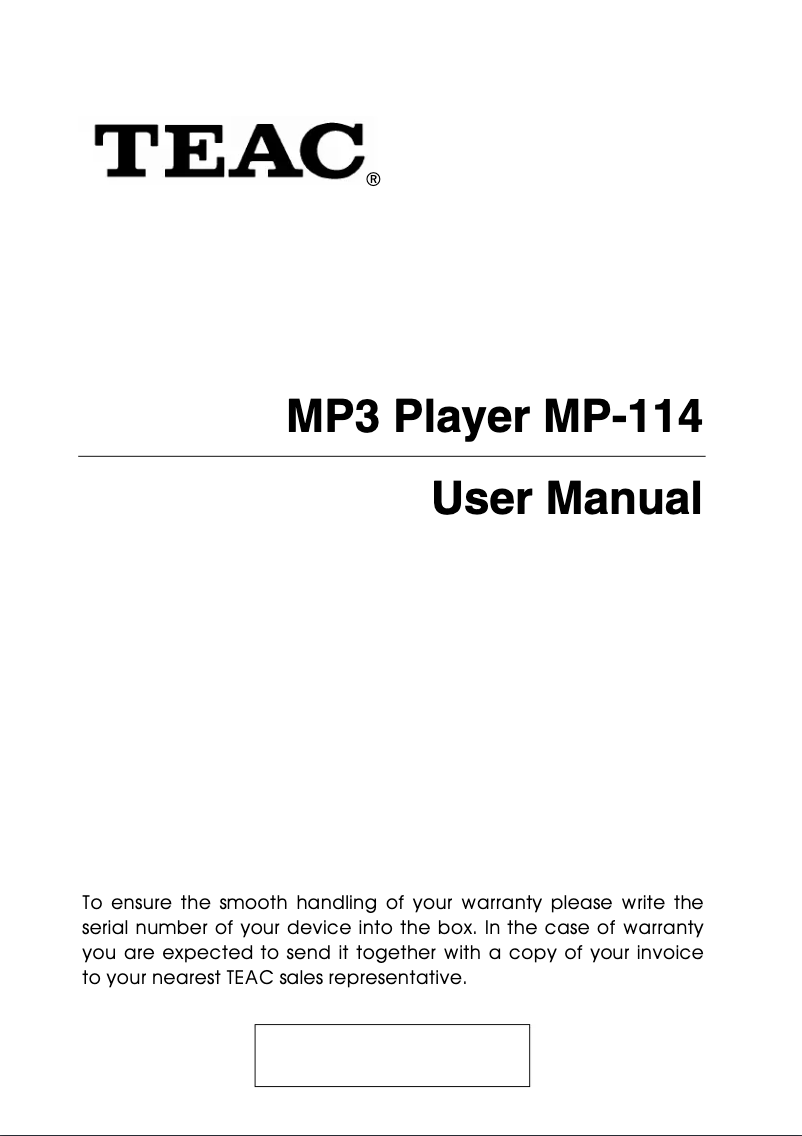 Image de la première page du manuel de l'appareil MP-114