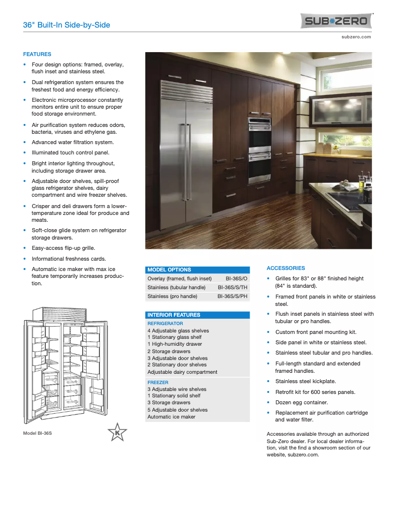 Page n°1 - Manuel utilisateur Sub-Zero BI-36S/S/TH