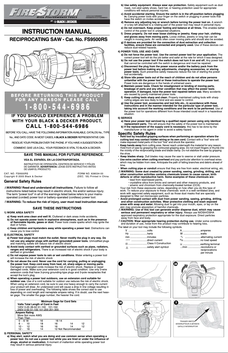 Page n°1 - Manuel utilisateur Black & Decker FS9500RS