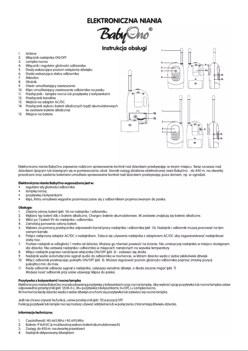 Page 1 de la notice Manuel utilisateur BabyOno 195