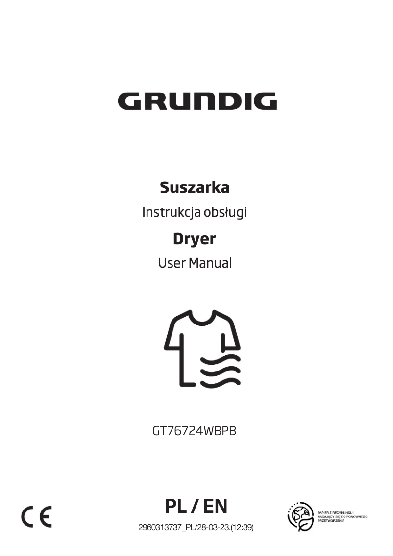 Page n°1 - Manuel utilisateur Grundig GT76724WBPB