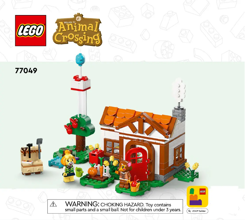 Page 1 de la notice Consignes visuelles Lego Animal Crossing 77049