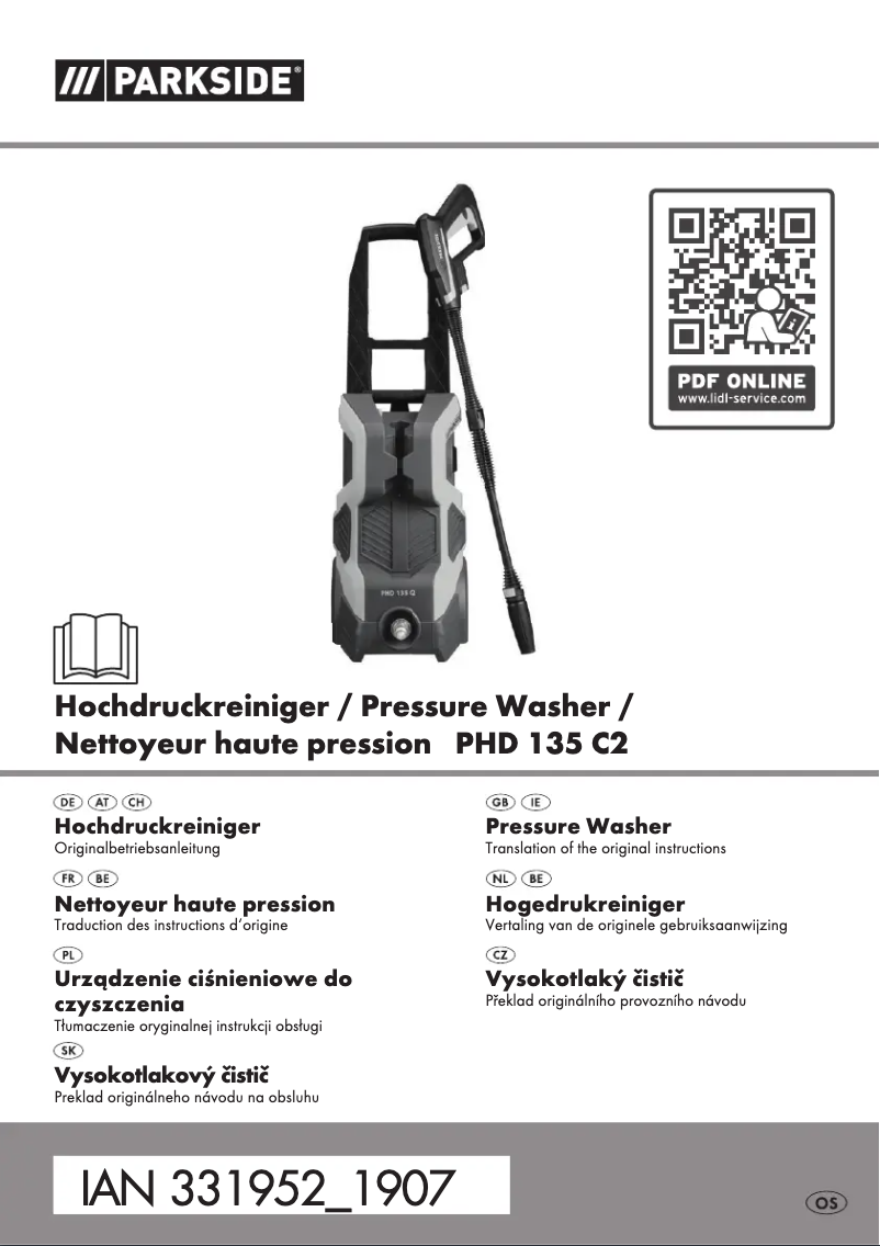 Page 1 de la notice Manuel utilisateur Parkside PHD 135 C2