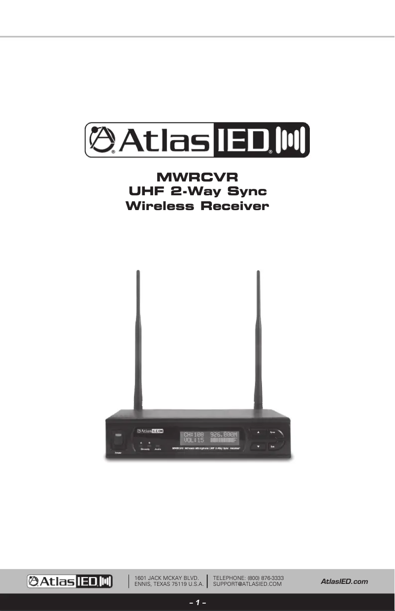 Image de la première page du manuel de l'appareil MWRCVR