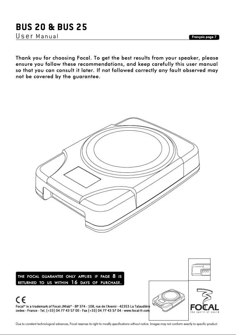 Página 1 del manual Manual de usuario Focal BUS 20