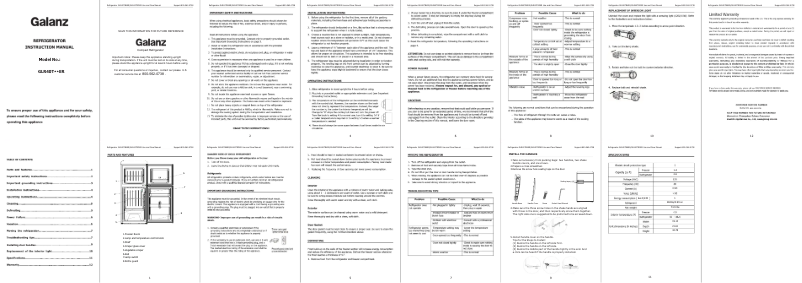 Image de la première page du manuel de l'appareil GLR40TBKER