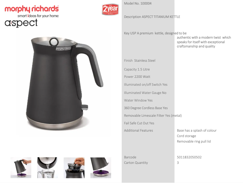 Image de la première page du manuel de l'appareil Aspect 100023