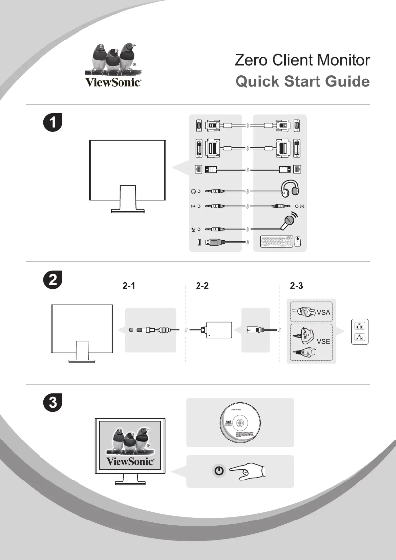 Page 1 de la notice Guide de démarrage rapide Viewsonic SD-Z225