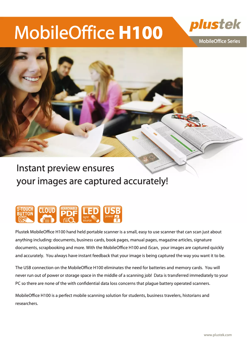 Page n°1 - Manuel utilisateur Plustek MobileOffice H100