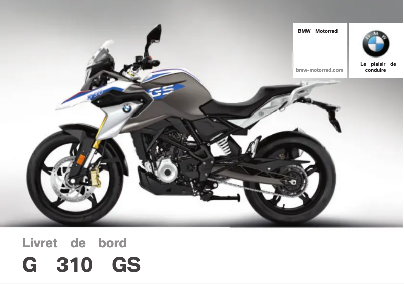 Page 1 de la notice Manuel utilisateur BMW G 310 GS (042017)