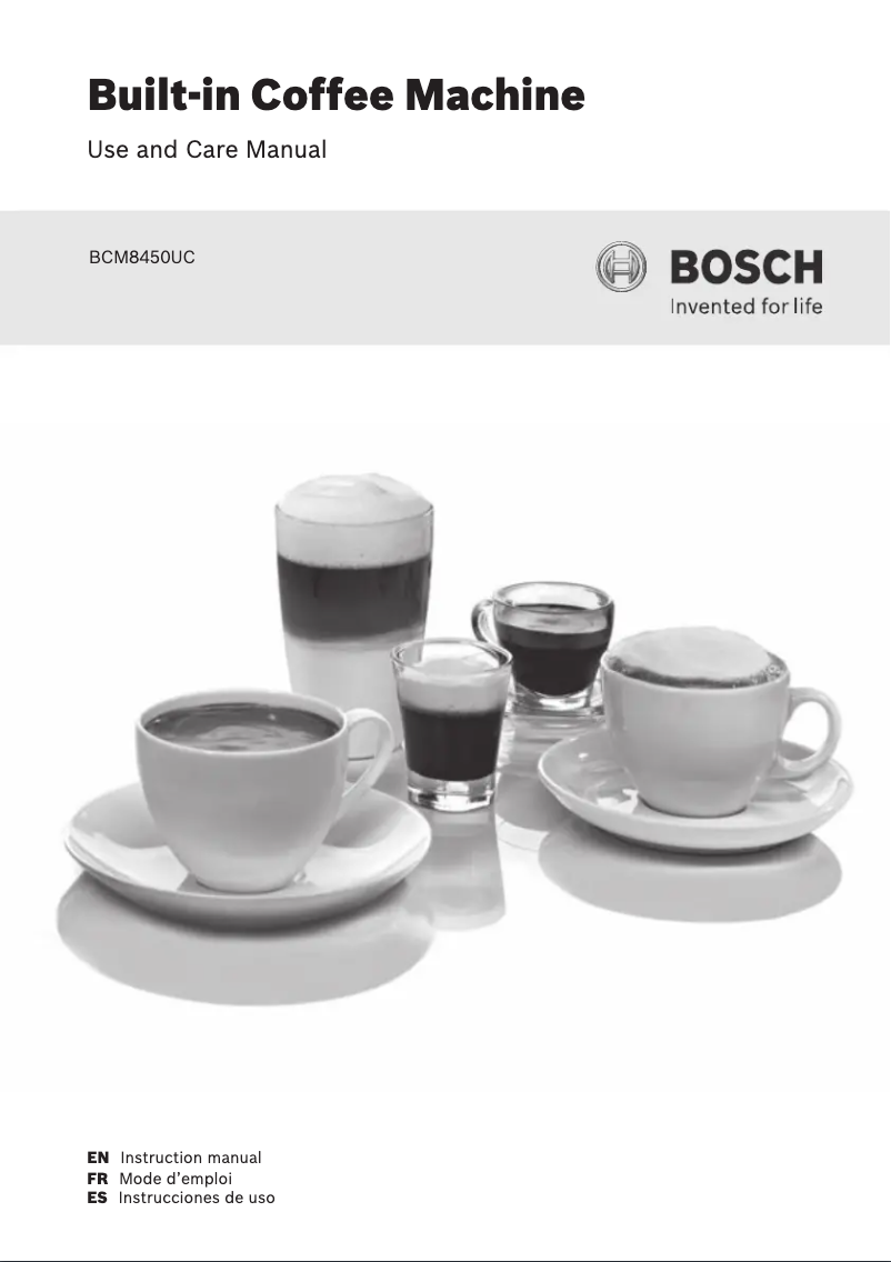 Page n°1 - Manuel d'utilisation et d'entretien Bosch BCM8450UC