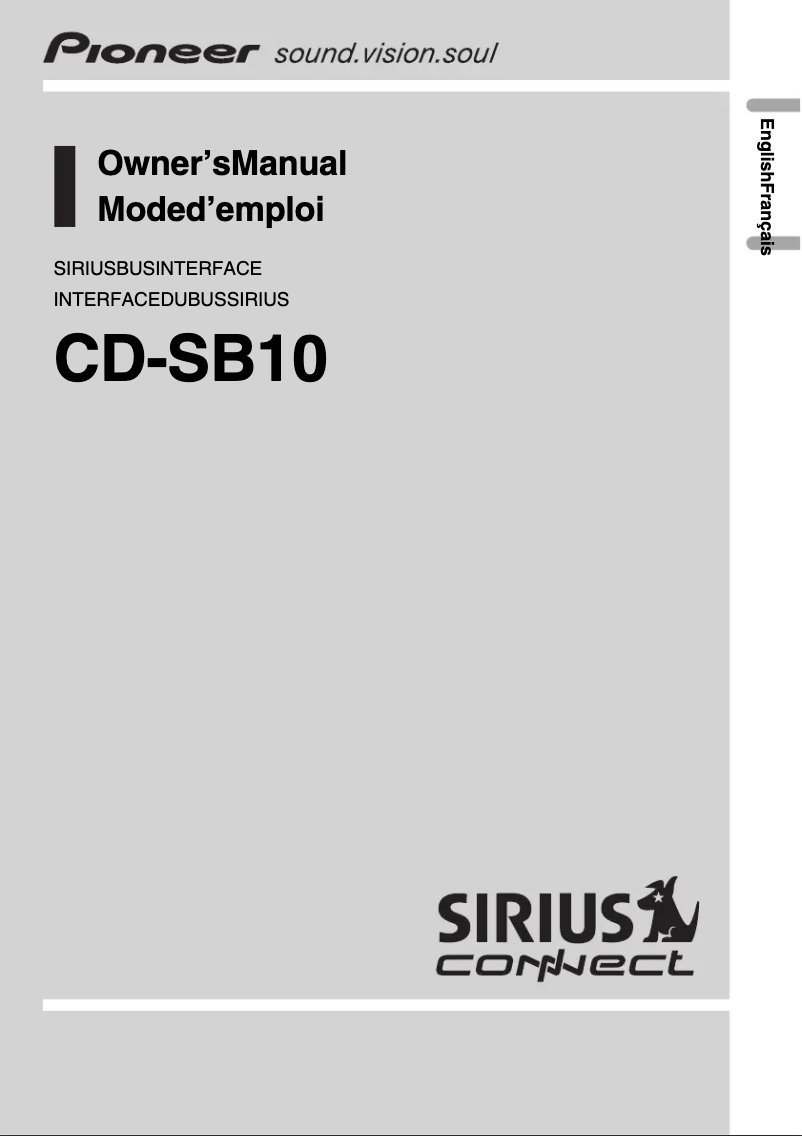 Page n°1 - Manuel utilisateur Pioneer CD-SB10