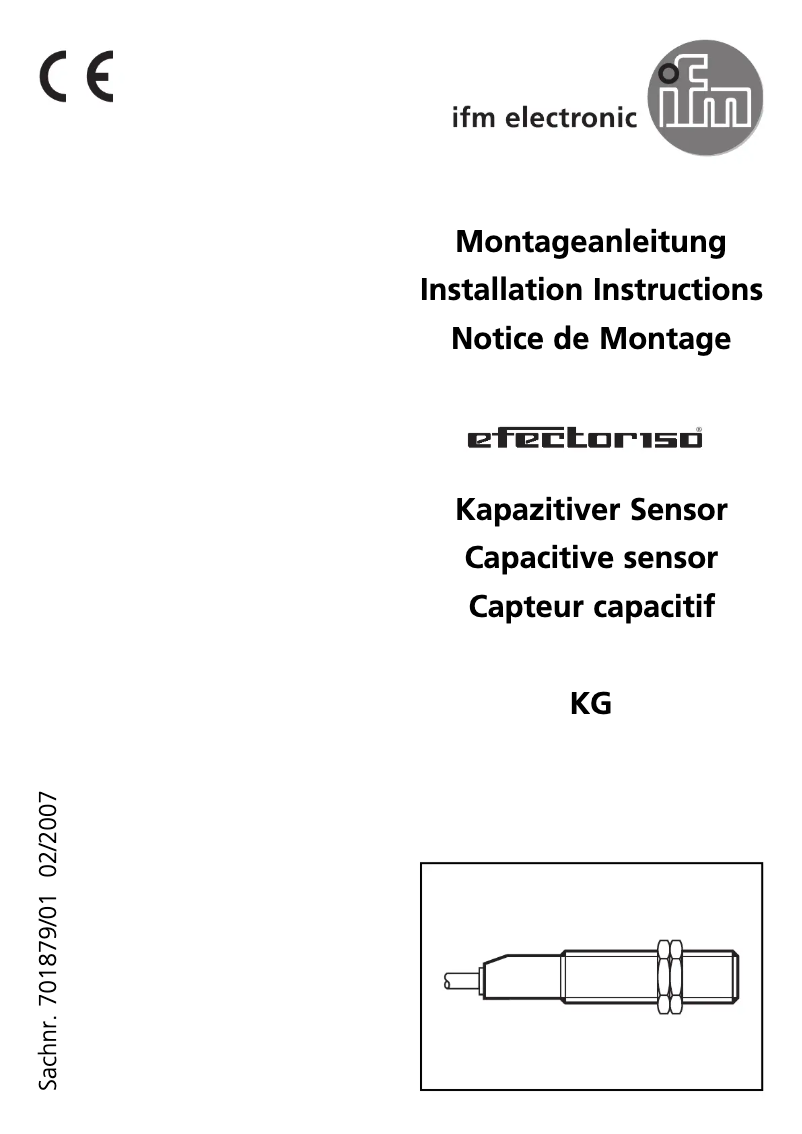 Page 1 de la notice Manuel utilisateur IFM KG5056