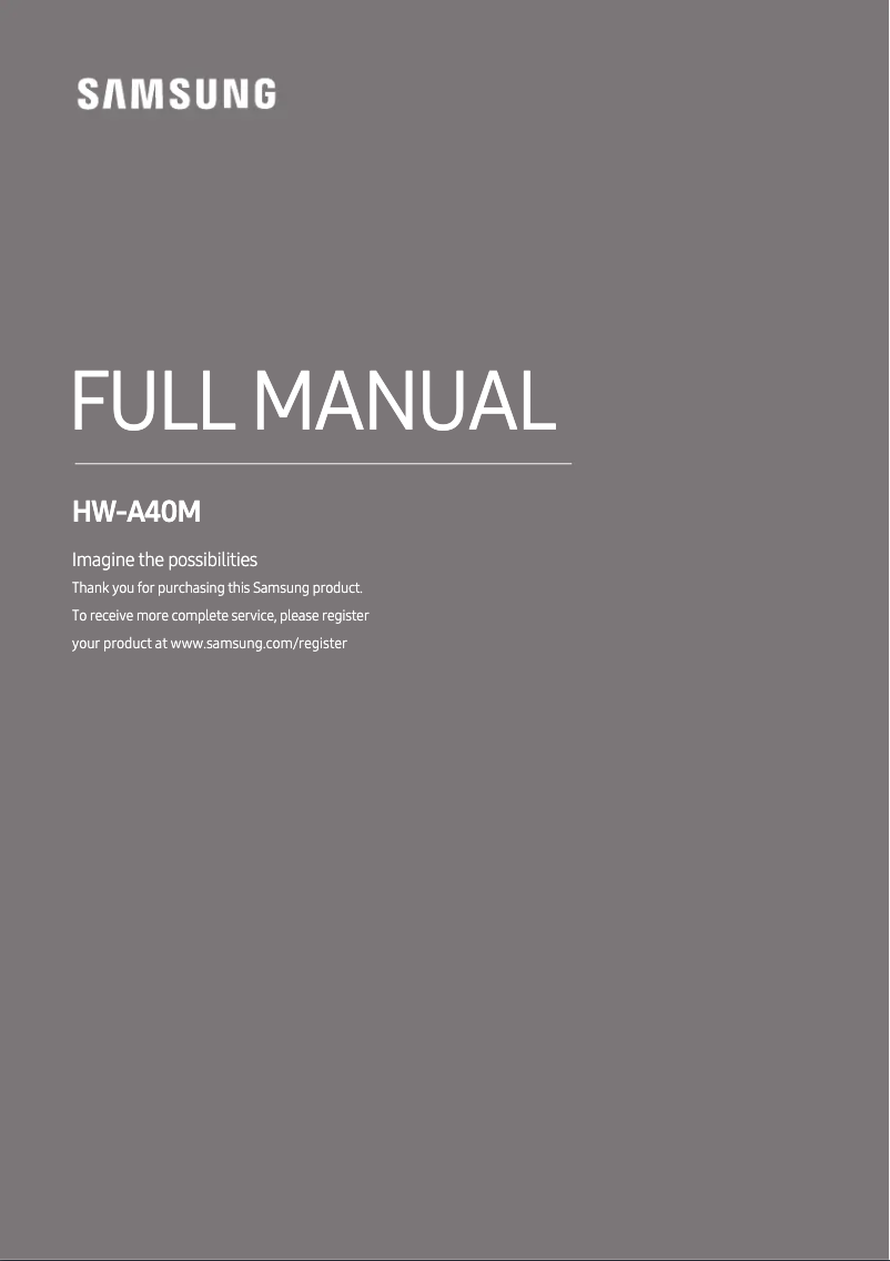 Image de la première page du manuel de l'appareil HW-A40M