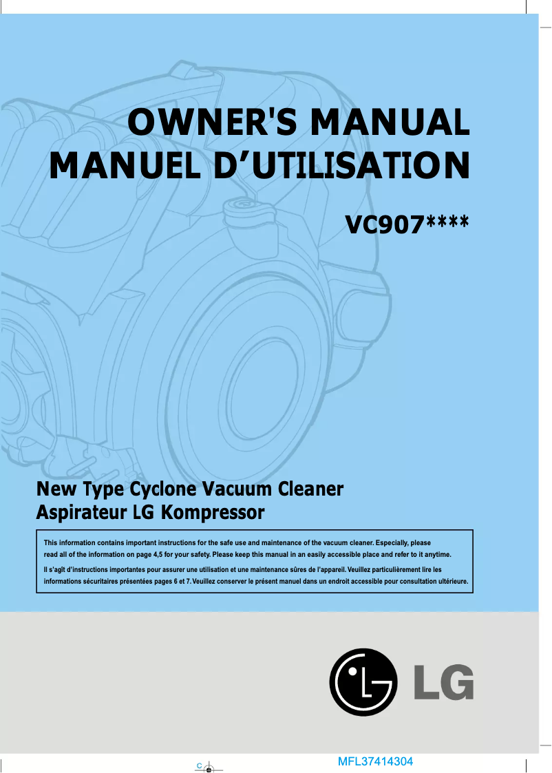 Page n°1 - Manuel utilisateur LG V-KC902HTMQ