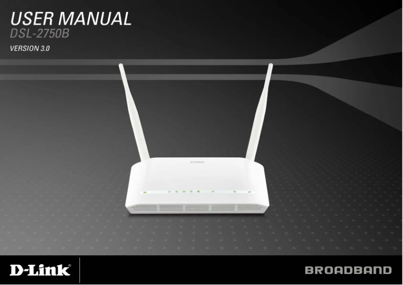 Image de la première page du manuel de l'appareil DSL-2750B
