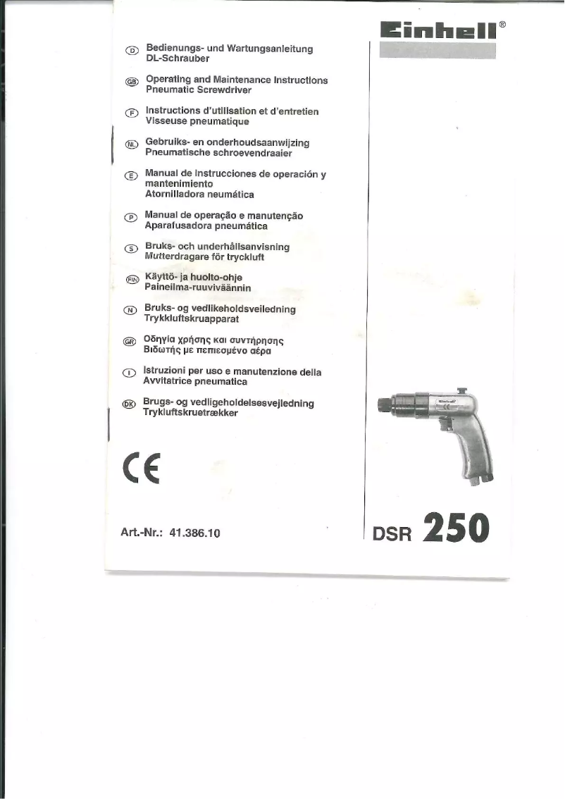 Page 1 de la notice Manuel utilisateur Einhell DSR 250