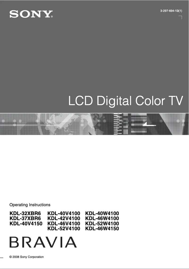 Page n°1 - Manuel utilisateur Sony Bravia KDL-46W4150