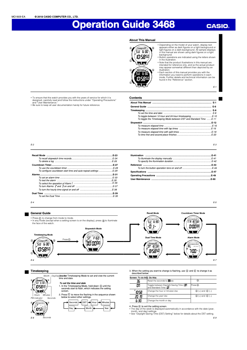 Page n°1 - Manuel utilisateur Casio Collection WS-1000H-2AVEF