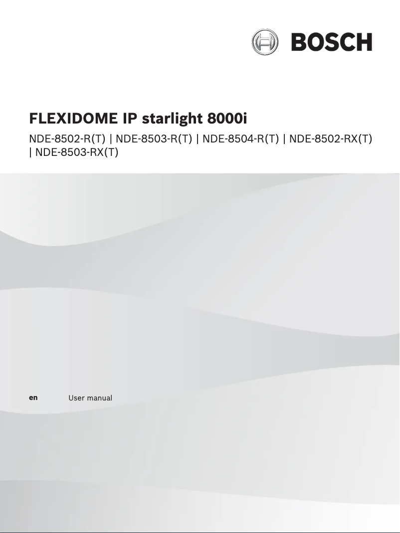 Page n°1 - Manuel utilisateur Bosch FLEXIDOME IP starlight 8000i