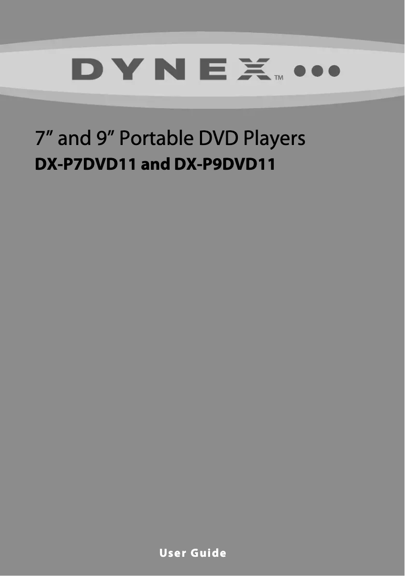 Page n°1 - Manuel utilisateur Dynex DX-P9DVD11
