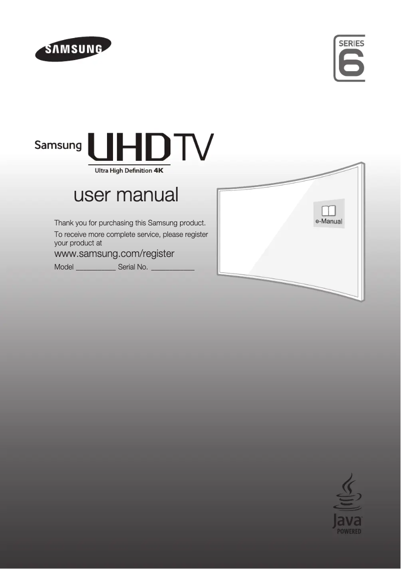 Page n°1 - Manuel utilisateur Samsung UE55JU6500