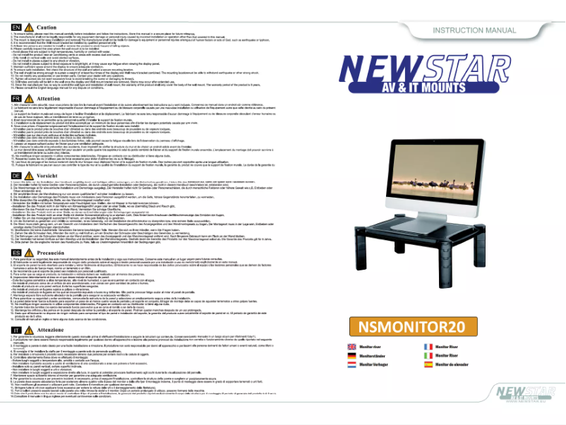 Image de la première page du manuel de l'appareil NSMONITOR20
